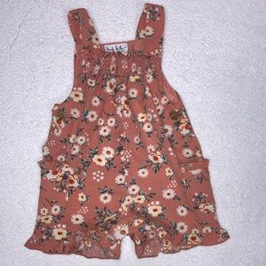 Nicole miller daisy ruffle shortall romper 6/9m